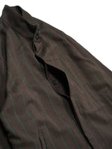 MATSUFUJI Grosgrain Stand-collar Stripe Jacket グログランスタンスタンドジャケット 通販  ブラウングリーン