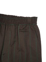 MATSUFUJI Grosgrain Stripe Wide Pants グログランストライプワイドパンツ 通販  ブラウングリーン