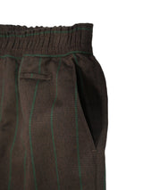 MATSUFUJI Grosgrain Stripe Wide Pants グログランストライプワイドパンツ 通販  ブラウングリーン