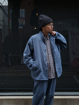 MATSUFUJI Grosgrain Stand-collar Stripe Jacket グログランスタンスタンドジャケット 通販  ブルーグレー
着用イメージ