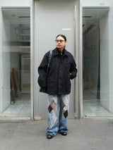 MATSUFUJI マツフジ "Connected Pockets Melton Jacket" コネクテッド ポケッツ メルトンジャケット BLACK 通販 着用イメージ