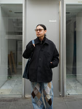 MATSUFUJI マツフジ "Connected Pockets Melton Jacket" コネクテッド ポケッツ メルトンジャケット BLACK 通販 着用イメージ