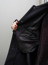 MATSUFUJI マツフジ "Connected Pockets Melton Jacket" コネクテッド ポケッツ メルトンジャケット BLACK 通販 着用イメージ