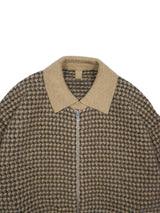 MEIAS WOOL JQ HARRINGTON KNIT JK ウールジャガードハリントンジャケット 通販 ブラウン