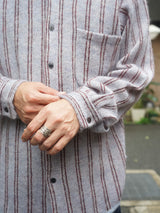 MEIAS MOHAIR KNIT STRIPE SHIRT モヘアニットストライプシャツ 通販 ブルー
着用イメージ