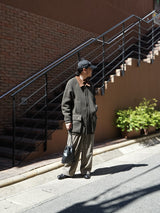 MEIAS BOA LINING KNIT JACKET　メイアス ボアライニングニットジャケット 通販 カーキ 着用イメージ