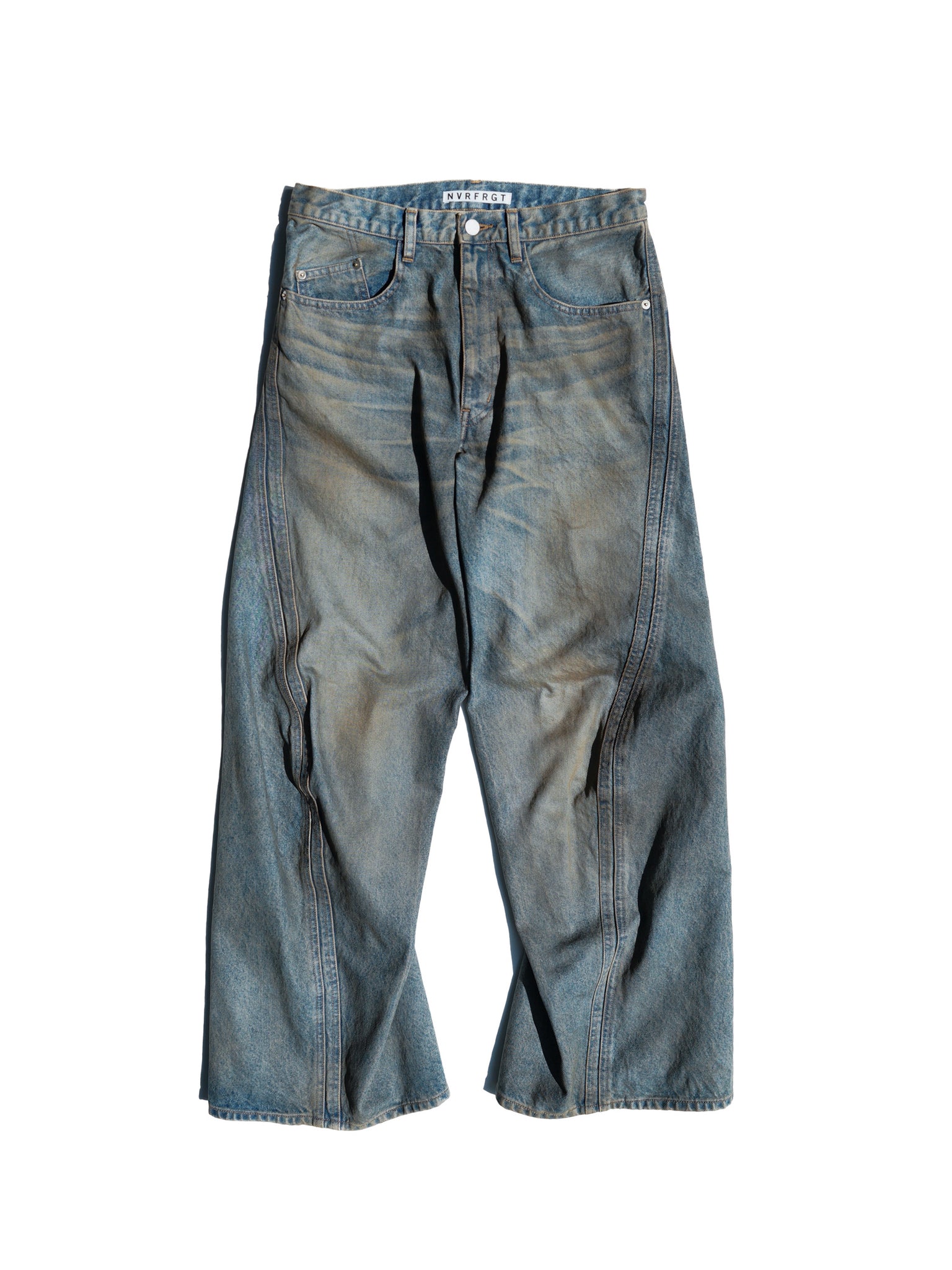 NVRFRGT "3D TWISTED WIDE LEG JEANS"