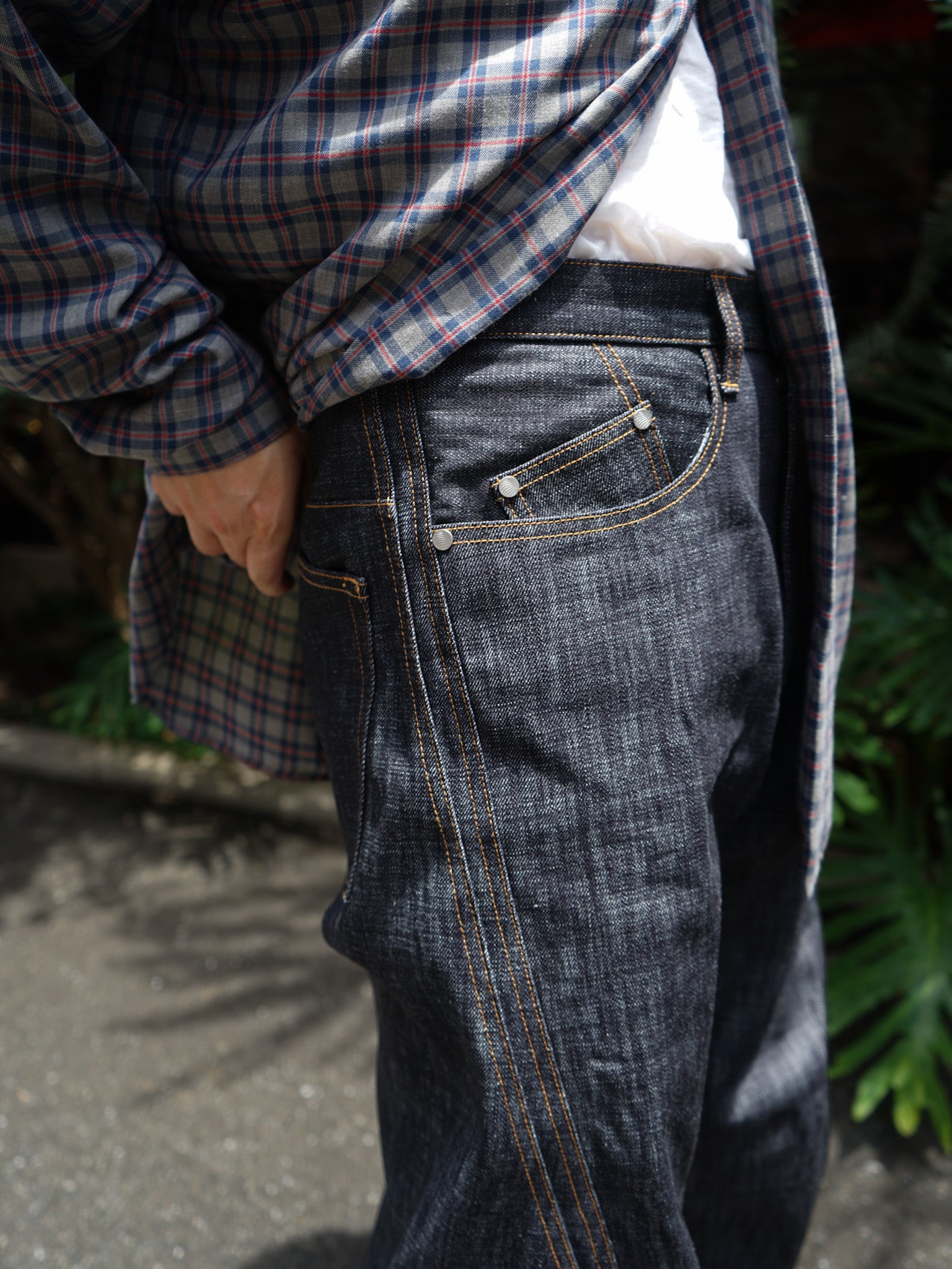 NVRFRGT 3D TWISTED WIDE LEG JEANS (RAW INDIGO) | PRANK STORE