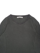 NVRFRGT ネヴァーフォーゲット PANNELD LONG SLEEVE V-NECK T-SHIRT パネルロングスリーブVネックTシャツ 通販 チャコール