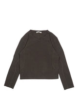 NVRFRGT ネヴァーフォーゲット PANNELD LONG SLEEVE V-NECK T-SHIRT パネルロングスリーブVネックTシャツ 通販 ブラウン