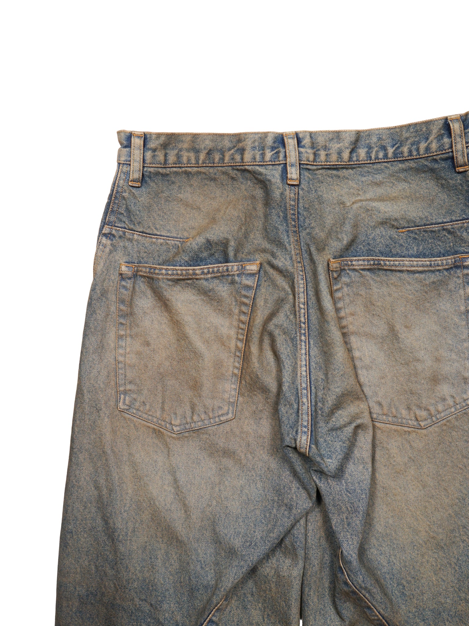 NVRFRGT 3D TWIST WIDE DENIM JEANS (MUD FADED INDIGO) | PRANK STORE