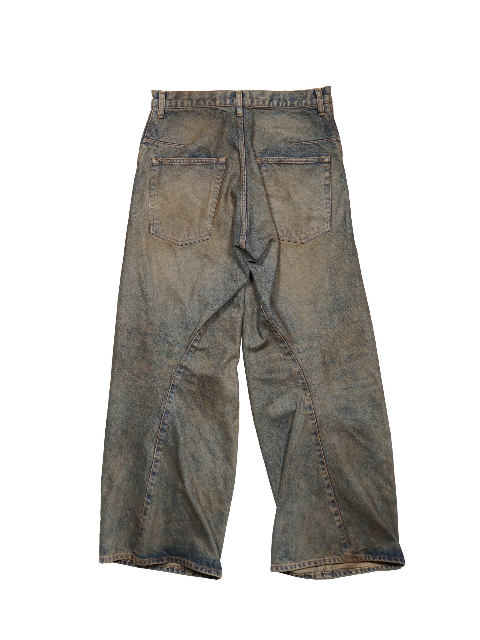 NVRFRGT 3D TWIST WIDE DENIM JEANS (MUD FADED INDIGO) | PRANK STORE