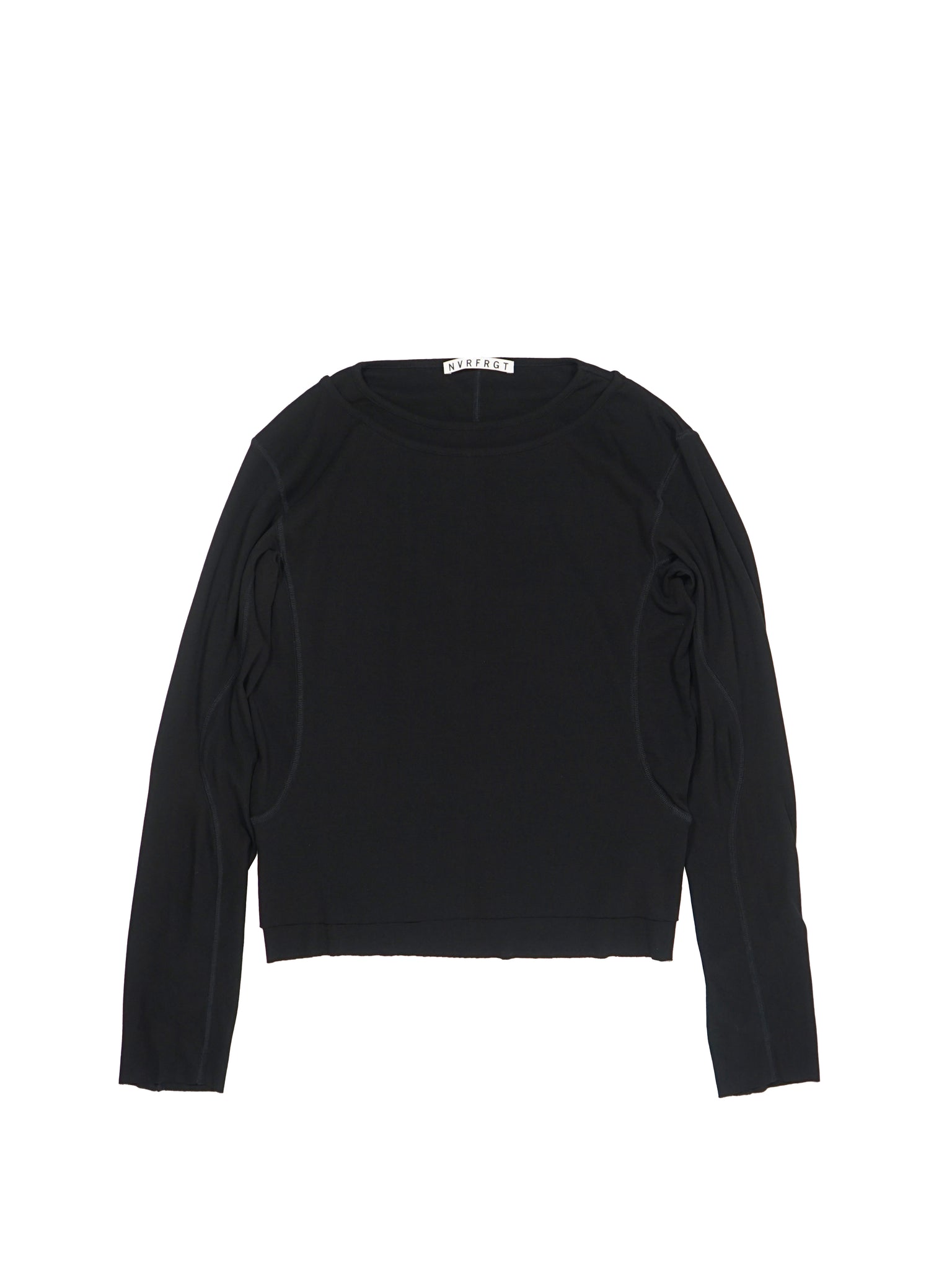 BBBNVRFRGT レイヤードロンT NVRFRGT ダブルレイヤード ロングスリーブTシャツ - BLACK | PRANK STORE