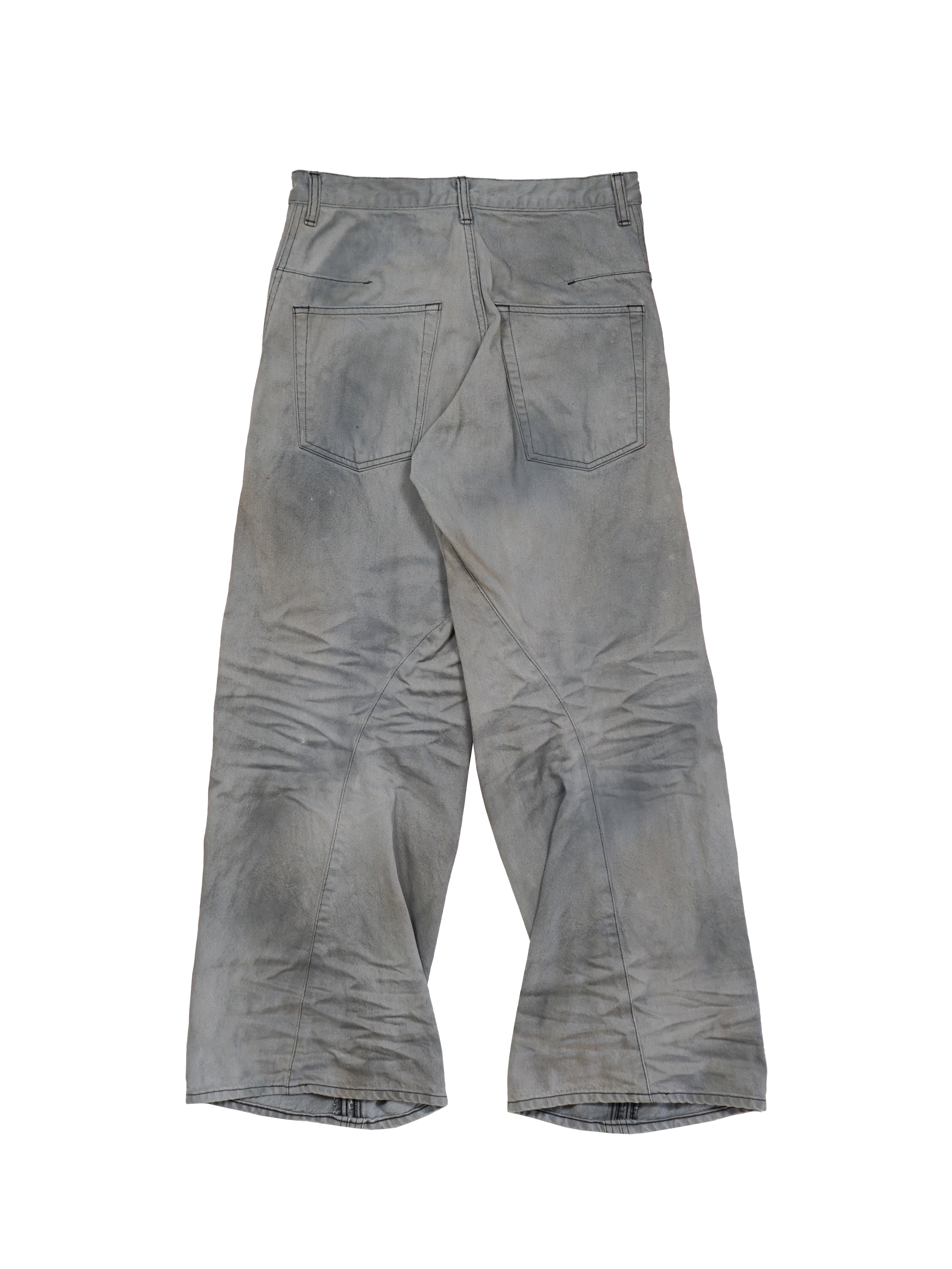 NVRFRGT 3D TWISTED WIDE LEG JEANS (LIGHT GRAY) | PRANK STORE
