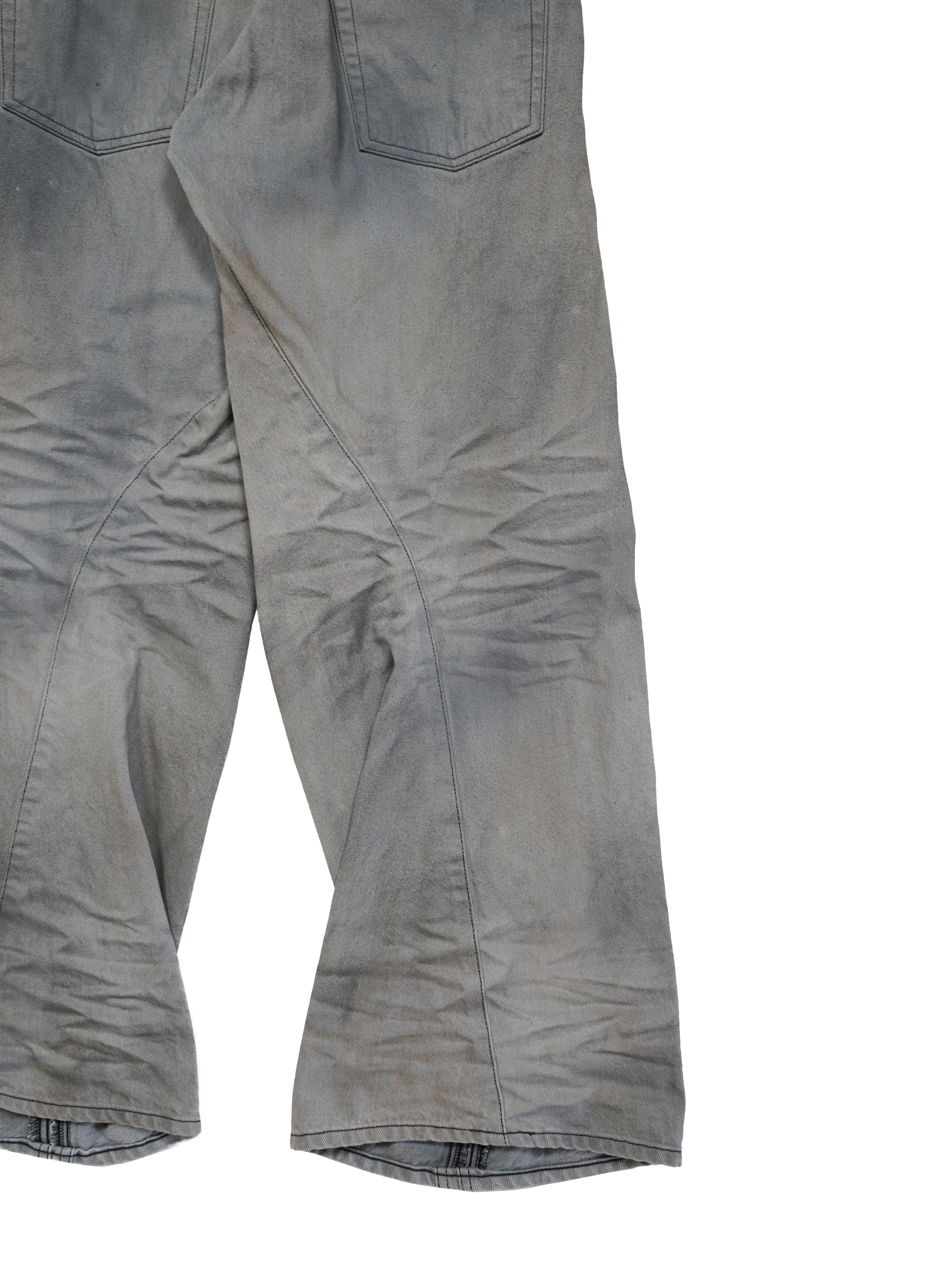 NVRFRGT 3D TWISTED WIDE LEG JEANS (LIGHT GRAY) | PRANK STORE
