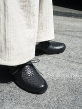 PETROSOLAUM 通販 1 eyelet apron ブラック レザーシューズ 