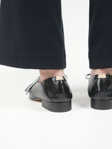 PETROSOLAUM  ペテロオラウム 1 eyelet apron(plain horse foggy reverse) ワンアイレットエプロン 通販 ブラック 着用イメージ