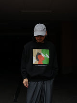POET MEETS DUBWISE "DECOLONIZATION LOOSE FIT SWEAT"BLACK 着用イメージ