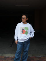 POET MEETS DUBWISE "DECOLONIZATION LOOSE FIT SWEAT" ASH GRAY  着用イメージ