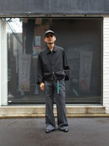 Rich I  Wide Flare Trousers　ワイドフレアトラウザーズ 通販 グレー 着用画像