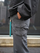 Rich I  Wide Flare Trousers　ワイドフレアトラウザーズ 通販 グレー 着用画像
