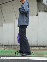 Rich I  Wide Flare Trousers　ワイドフレアトラウザーズ 通販 ネイビー 着用画像
