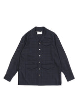 Rich I Box Opencollar Shirt Jacket リッチアイ ボックスオープンカラーシャツジャケット 通販 ネイビーチェック