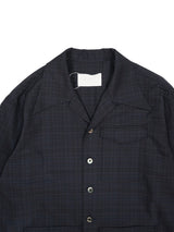 Rich I Box Opencollar Shirt Jacket リッチアイ ボックスオープンカラーシャツジャケット 通販 ネイビーチェック