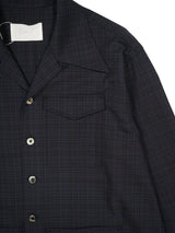 Rich I Box Opencollar Shirt Jacket リッチアイ ボックスオープンカラーシャツジャケット 通販 ネイビーチェック