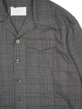 Rich I Box Opencollar Shirt Jacket リッチアイ ボックスオープンカラーシャツジャケット 通販 グレーチェック