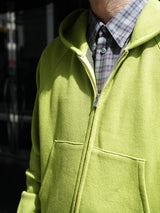 SimplyComplicated シンプリーコンプリーケーテッド KNITTED ZIP HOODIE ニッテッドジップフーディー 通販 グリーンティー 着用イメージ