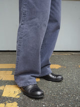 SimplyComplicated BF GARMENT DYED SELVEDGE JEAN ボーイブレンドガーメントダイセルヴィッチジーンズ 通販 パープル 着用画像