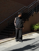 YDOT ワイドット "TECH FLEECE CIRCLE ANORAK VEST" テックフリースサイクルアノラックベスト BLACK 通販 着用イメージ