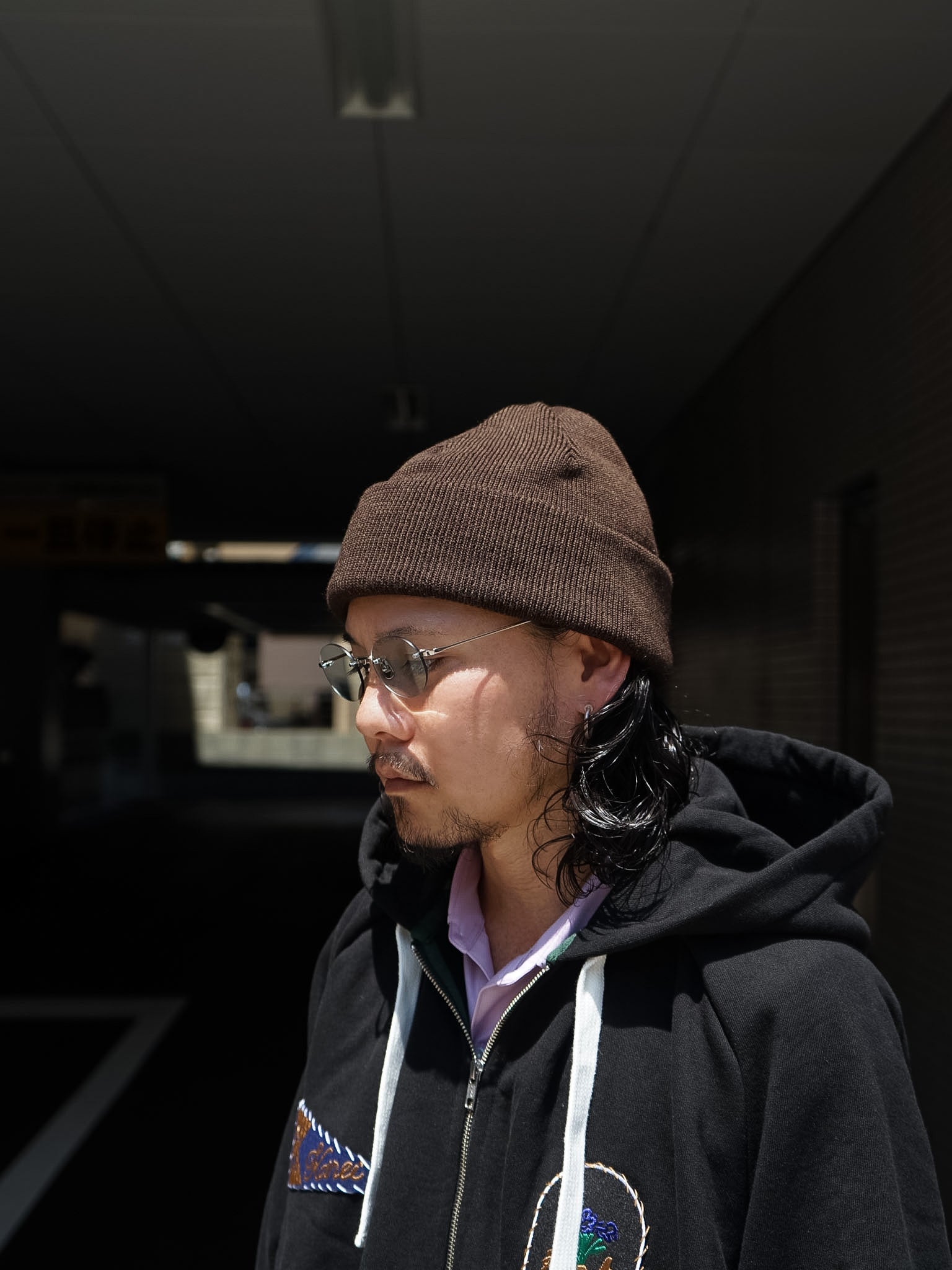 YOKO SAKAMOTO ウォッシャブルウール ビッグワッチキャップ - BROWN
