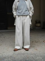 YOKO SAKAMOTO BAGGY EASY PANTS ヨーコサカモト バギーイージーパンツ 通販  ベージュ 着用イメージ