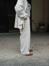 YOKO SAKAMOTO BAGGY EASY PANTS ヨーコサカモト バギーイージーパンツ 通販  ベージュ 着用イメージ