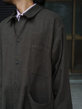 YOKO SAKAMOTO ヨーコサカモト"WORK SHIRT" ワークシャツ OLIVE  通販 着用イメージ