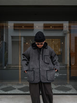 YOKO SAKAMOTO  ヨーコサカモト"BC WORK JACKET"ビーチクロスワークジャケット CHARCOAL GRAY 通販 着用イメージ