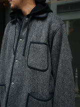YOKO SAKAMOTO  ヨーコサカモト"BC WORK JACKET"ビーチクロスワークジャケット CHARCOAL GRAY 通販 着用イメージ