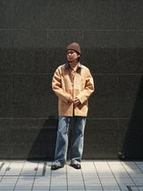 beta post ベータポスト 
goat suède relax leather jacket 
camel
通販
着用イメージ