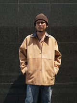 beta post ベータポスト 
goat suède relax leather jacket 
camel
通販
着用イメージ