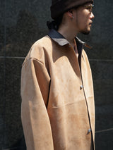 beta post ベータポスト 
goat suède relax leather jacket 
camel
通販
着用イメージ
