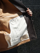 beta post ベータポスト 
goat suède relax leather jacket 
camel
通販
着用イメージ