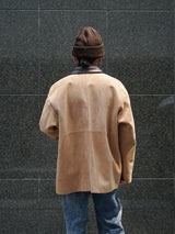 beta post ベータポスト 
goat suède relax leather jacket 
camel
通販
着用イメージ