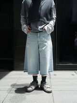 SimplyComplicated 通販 BF SELVEDGE JORTS インディゴ ジョーツ 着用イメージ