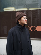 superNova. スーパーノヴァ Melton Double-Breasted Peak Lapel Overcoat メルトンダブルブレステッドピークドラペルオーバーコート 通販 ブラック 着用イメージ