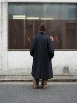 superNova. スーパーノヴァ Melton Double-Breasted Peak Lapel Overcoat メルトンダブルブレステッドピークドラペルオーバーコート 通販 ブラック 着用イメージ