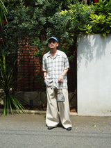 superNova.通販 Aloha shirt  Ombre check チェックシャツ 着用イメージ