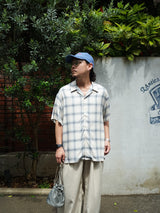 superNova.通販 Aloha shirt  Ombre check チェックシャツ 着用イメージ