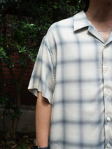 superNova.通販 Aloha shirt  Ombre check チェックシャツ 着用イメージ